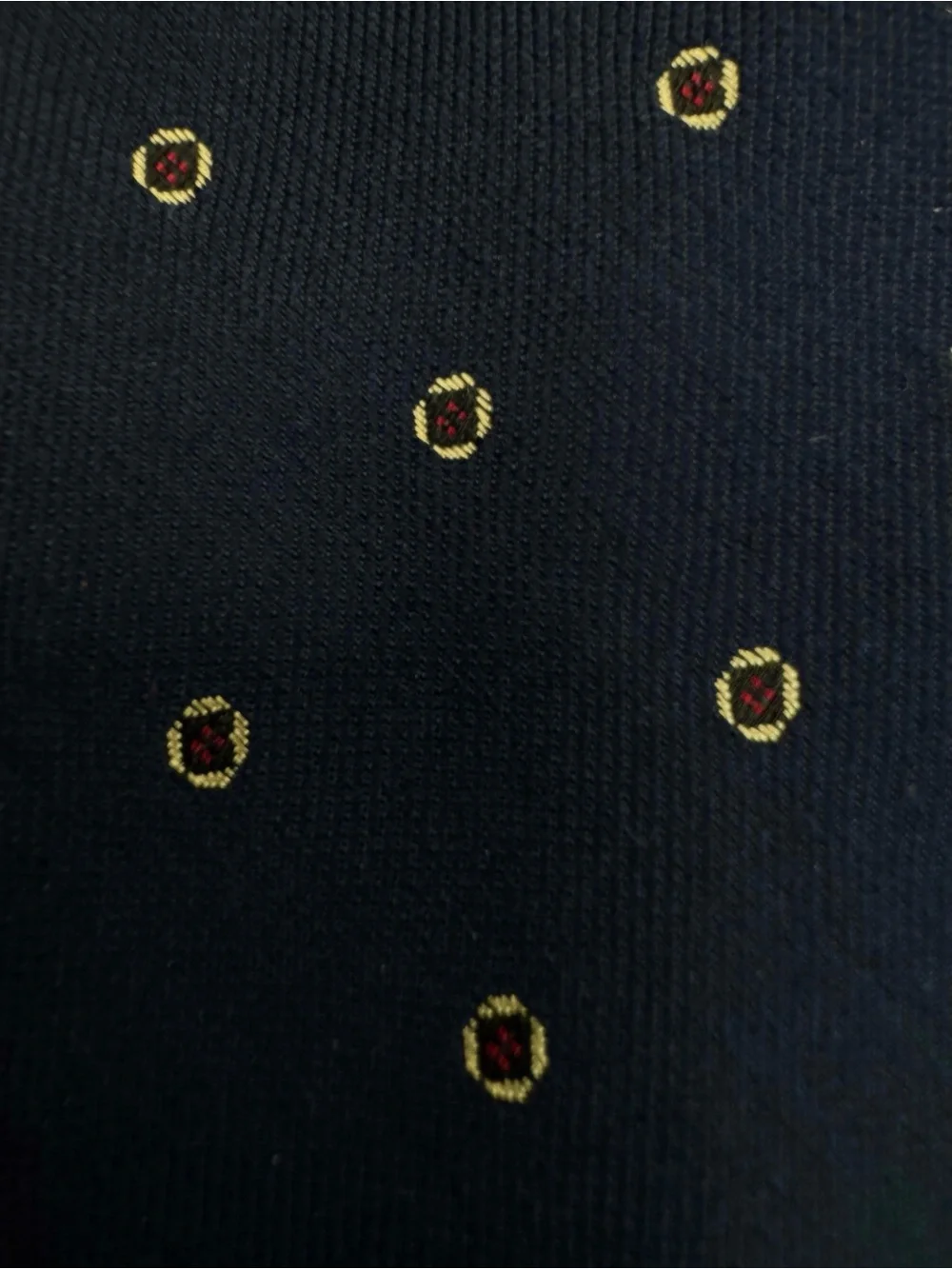 Yves Saint Laurent 56” Silk Tie Navy Dot Geometric Pattern Classic Designer Tie